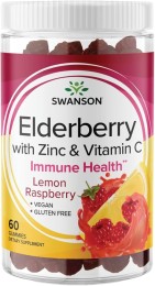 Swanson Żelki z czarnego bzu z cynkiem i witaminą C (60 żelek) Elderberry