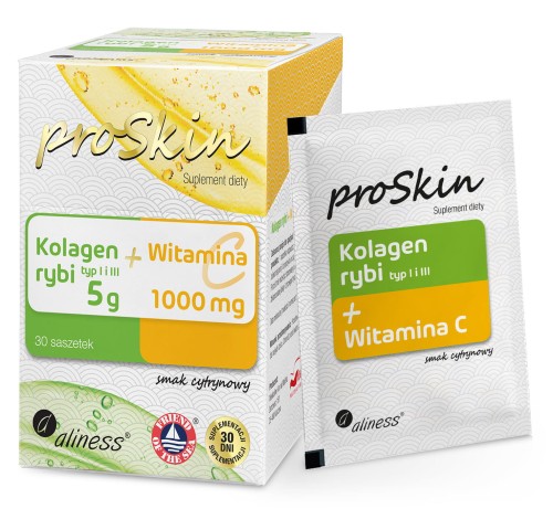 Aliness ProSkin  Kolagen rybi 5g + Witamina C 1000mg (30 saszetek)