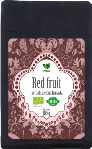 Aliness Herbata zielona RED FRUIT liściasta EKO (100g)