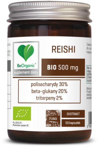 BeOrganic Reishi BIO ekstrakt 500mg (50kaps.)