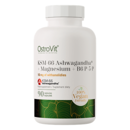Ostrovit Ashwaganda KSM-66 + Magnez + B6  (90 kaps)