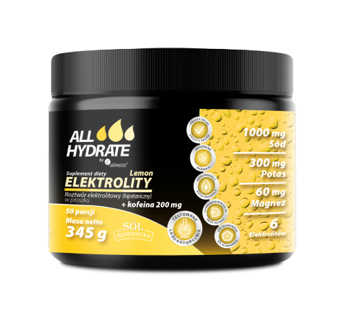 Aliness ALLHydrate Elektrolity Lemon + Kofeina 200mg (50 porcji)