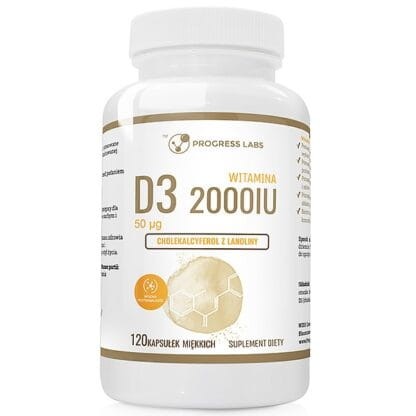Progress Labs Witamina D3 Forte 2000IU 50mcg (120 kap)