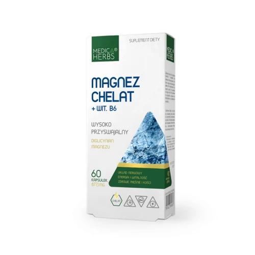 Medica Herbs Magnez Chelat + Wit. B6 175mg (60kap)