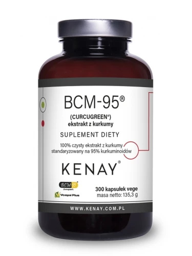Kenay Kurkuma BCM-95® (CURCUGREEN®) czysty ekstrakt z kurkumy (300 kap)