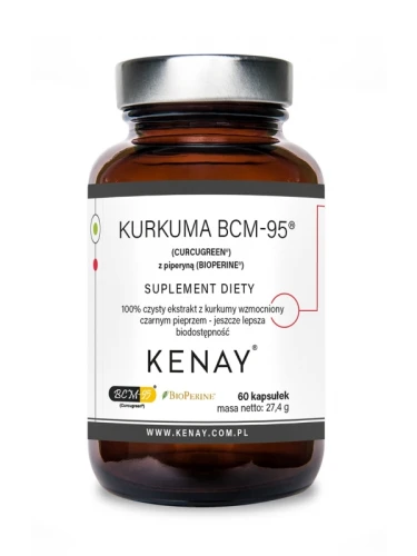 Kenay Kurkuma BCM-95® (CURCUGREEN®) z piperyną (BIOPERINE®) (60 kap)