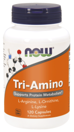 NOW Foods Tri-Amino – L-arginina, L-ornityna, L-lizyna (120 kap)
