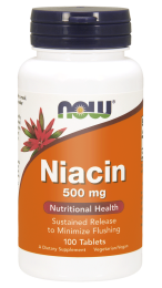 NOW Foods Niacyna 500 mg (Witamina B3)  (100 kap)