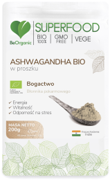 BeOrganic Medicaline  Ashwagandha Bio w proszku (200g)