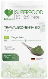 BeOrganic Medicaline Trawa jęczmienna BIO w proszku 200g