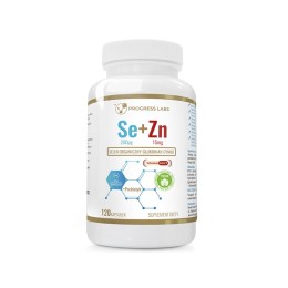 Progress Labs Selen Organiczny 200mcg + Cynk 15mg+ Prebiotyk (120kap)