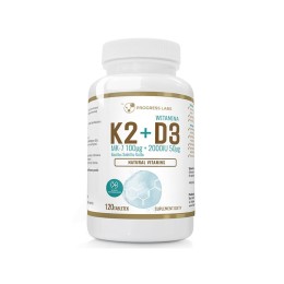 Progress Labs Witamina K2 MK-7 z Natto 100mcg + D3 2000IU 50mcg (120tab)