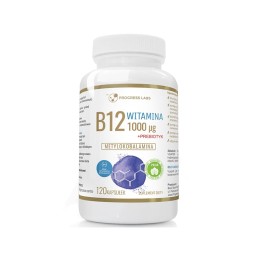 Progress Labs Witamina B12 1000µg Metylokobalamina + Prebiotyk (120 kap)