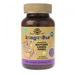 Solgar Kangavites Kanguwity witaminy dla dzieci smak jagodowy ( 60 pastylek)