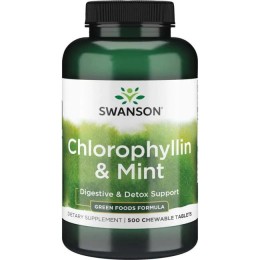 Swanson Chlorofil z miętą 500 tab. do ssania