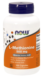 Now Foods L-Methionine 500 mg – Egzogenny aminokwas  Metionina(100 kap)