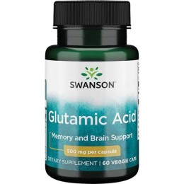 Swanson Glutamic Acid (kwas glutaminowy) 500mg (60kap)