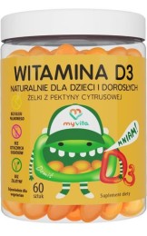 MyVita Witamina D3 naturalne żelki dla dzieci i dorosłych (60 szt)