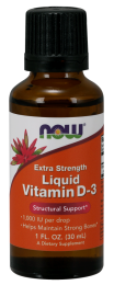 NOW Foods Witamina d3 1000 j.m. w płynie extra strength ( 30ml)