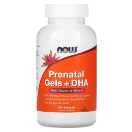 Now Foods Prenatal Gels +DHA (180softgels)