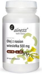 Aliness Olej z nasion wiesiołka 500mg 9% (90kap)