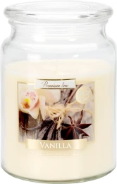 Bispol Duża świeca Wanilia w szkle z wieczkiem 