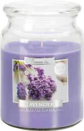 Bispol Duża świeca Lawenda w szkle z wieczkiem 