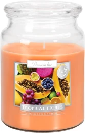 Bispol Duża świeca Owoce Tropikalne w szkle z wieczkiem