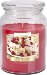 Bispol Duża świeca Malinowa Chmurka w szkle z wieczkiem