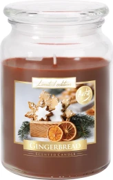 Bispol Duża świeca Pierniczki w szkle z wieczkiem