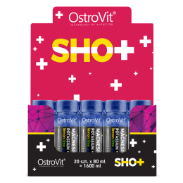 OstroVit Magnesium Potassium + B6 SHOT 80 ml x 20  cytrynowo-limonkowo-winogronowy (potas magnez B6)