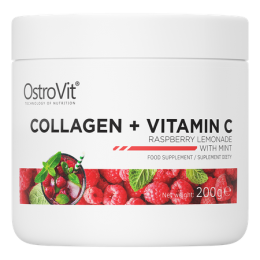 OstroVit Kolagen + Witamina C 200 g lemoniady malinowej z miętą