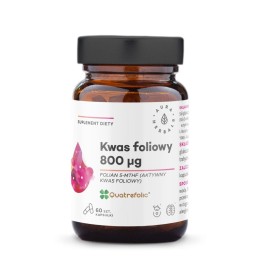 Aura Herbals Kwas foliowy 800 μg  Quatrefolic® ( 60 kap)