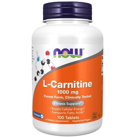 L-карнитин NOW Foods L-Carnitine 1000 мг, Carnipure, 100 таблеток