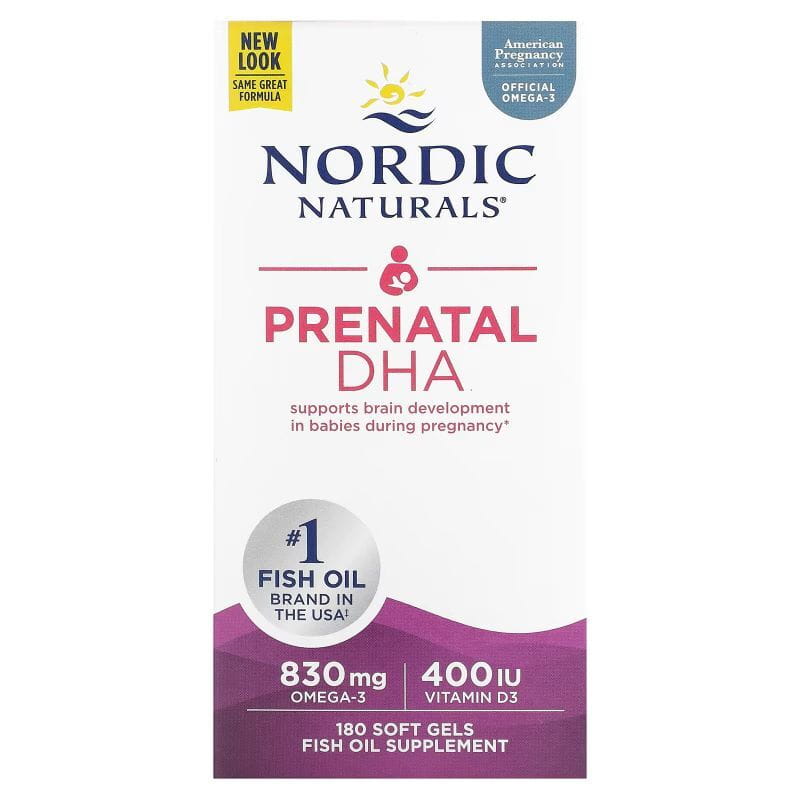 Омега-3 Nordic Naturals Prenatal DHA 830 мг с D3 400 МЕ, для беременных и кормящих, без вкуса, капсулы