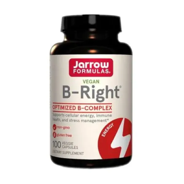 Витамины группы B Jarrow Formulas B-Right, для энергии и нервной системы, 100 капсул