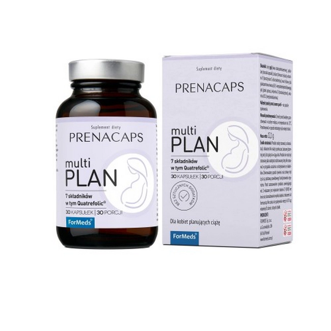 Витамины для планирующих беременность ForMeds Prenacaps Multiplan, с фолатом и железом, 30 капсул