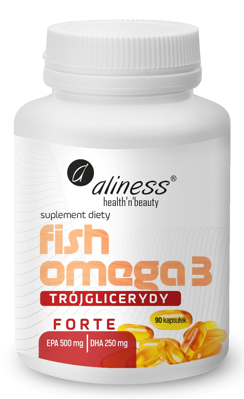 Омега-3 Aliness Fish Omega 3 Forte, триглицериды, EPA 500 мг и DHA 250 мг, 90 капсул