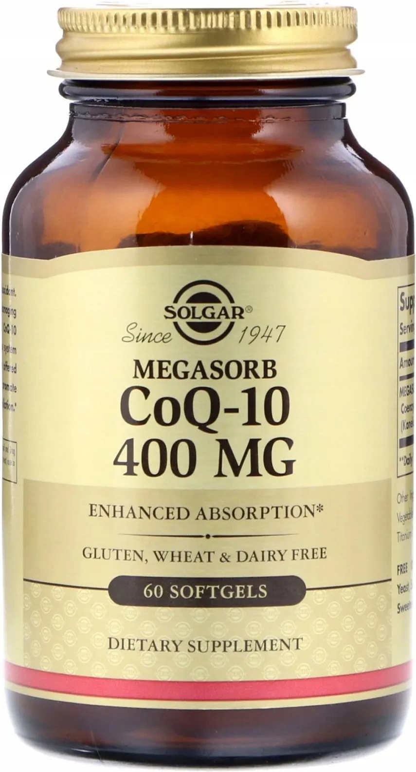 Коэнзим Q10 Solgar Megasorb CoQ-10 400 мг, для сердца, 60 капсул