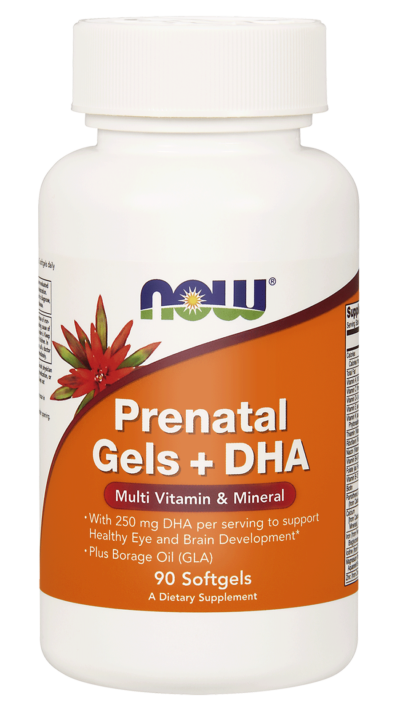 Мультивитамины для беременных NOW Foods Prenatal Gels + DHA, мягкие капсулы