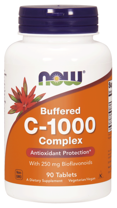 Витамин C NOW Foods Buffered C-1000 Complex, с биофлавоноидами, 90 таблеток
