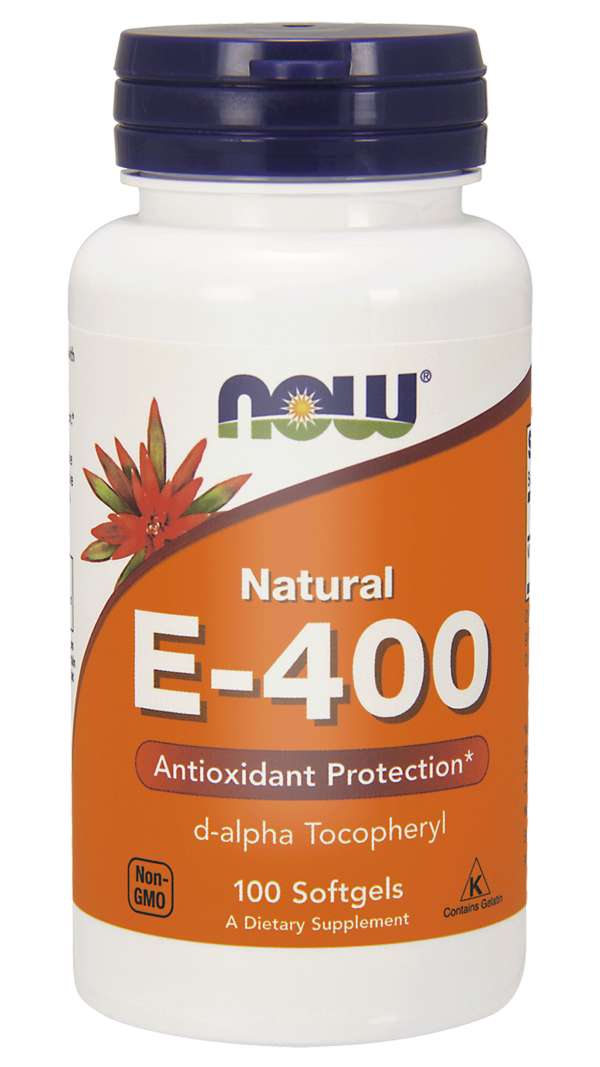 Витамин E NOW Foods E-400, натуральный d-альфа-токоферол, 400 МЕ, 100 капсул