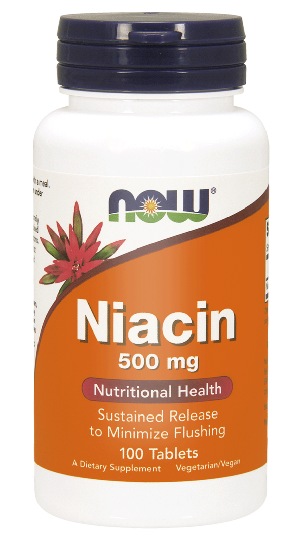 Витамин B3 NOW Foods Niacin 500 мг, ниацин, 100 капсул
