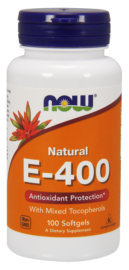 Витамин E NOW Foods E-400 268 мг, с токоферолами, 100 капсул
