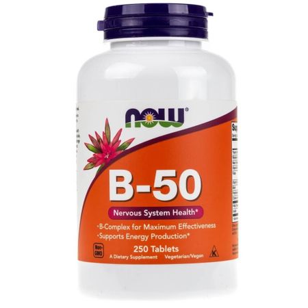 Витамины группы B NOW Foods B-50, с холином и инозитолом, 250 таблеток