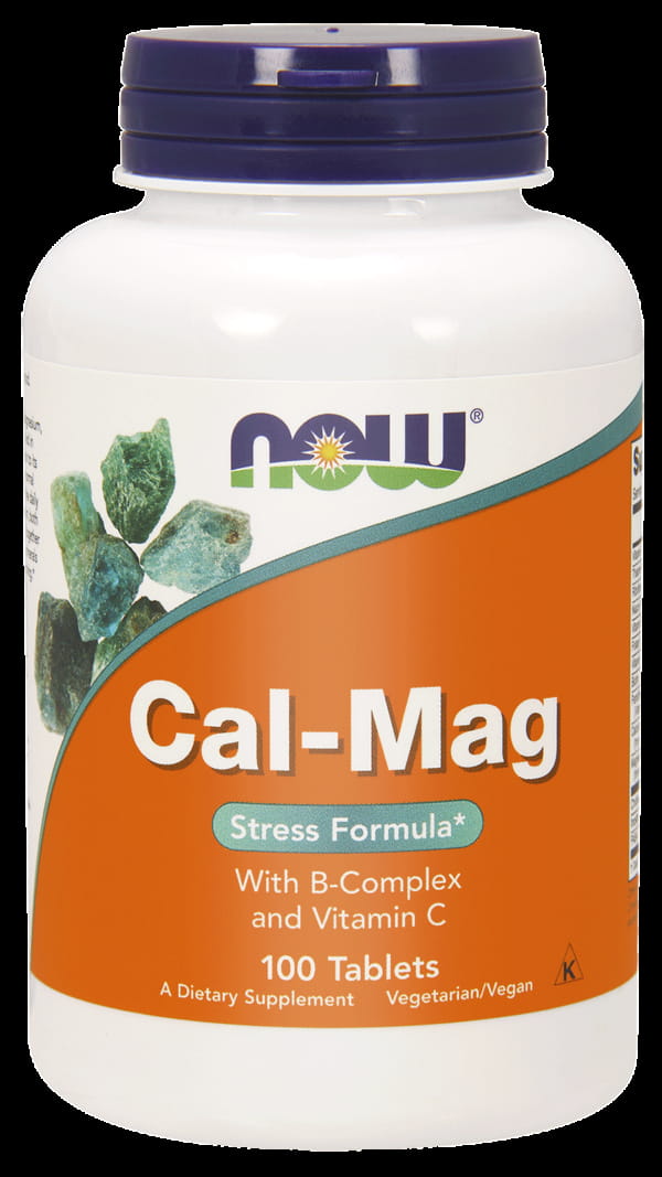 Кальций и магний NOW Cal-Mag Stress Formula, с витаминами группы B и C, 100 таблеток
