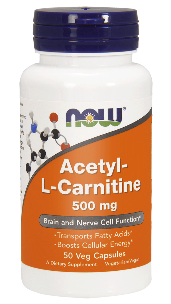 Ацетил-L-карнитин NOW Acetyl-L-Carnitine 500 мг, 50 капсул