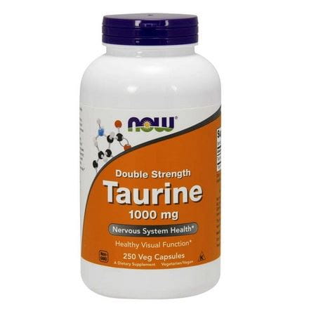 Таурин NOW Foods Double Strength 1000 мг, для энергии и нервной системы, 250 капсул