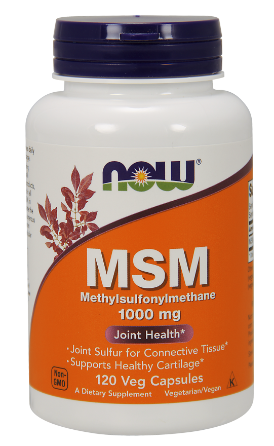 MSM NOW Methylsulfonylmethane 1000 мг, метилсульфонилметан, 120 капсул