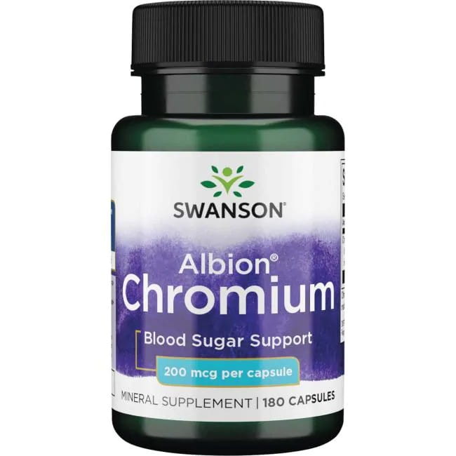 Хром Swanson Albion Chelated Chromium 200 мкг, 180 капсул
